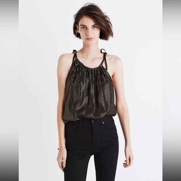 MADEWELL Metallic Striped Cami Top Size 0 - Picture 1 of 8